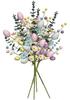 4 Artificial Easter Spray, 17.8 Inches, Imitation Easter Cake Eggs, Berry Branches with False Daisies, Spring Flower Stems