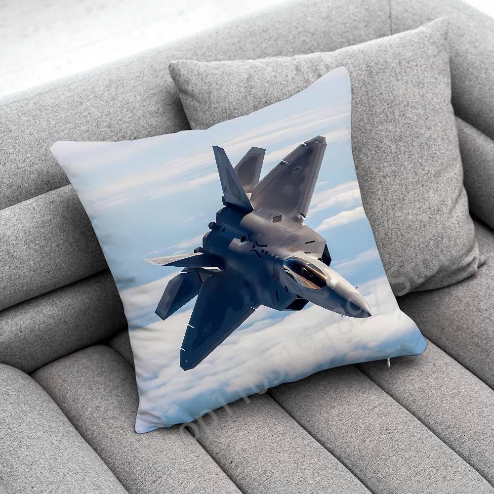 Fighter Plane F-F-22 S-SU-57 Raptor Throw Pillow Case For 55x55cm 30x30cm 50x50cm 45x45cm 40x40cm Square Chair Pillowcase Case