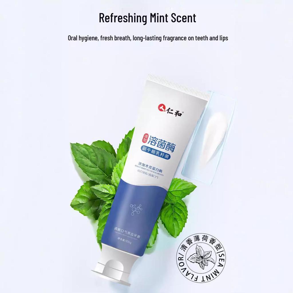 Renhe Probiotic Enzyme Toothpaste: Removes Stains, Tartar, and Bad Breath for Whiter Teeth and Fresh Breath