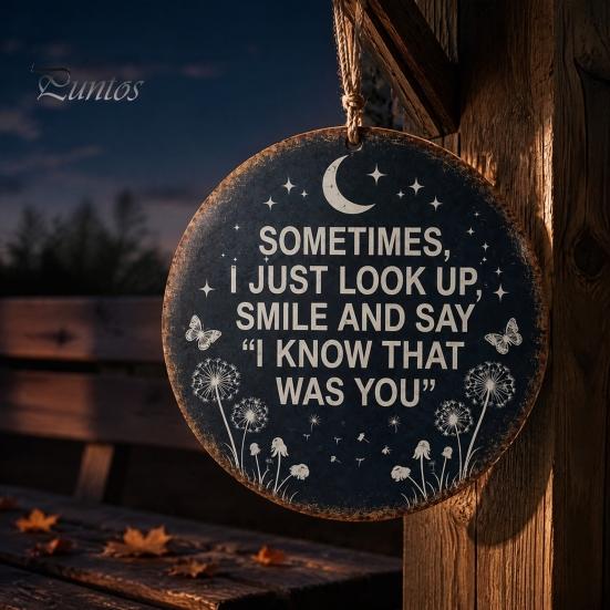 Garden Decor for Outdoor Memorial Hanging Sign, I Know That Was You Remembrance Decor, Vintage Metal In Loving Memory Wall Art Sign Porch Patio,