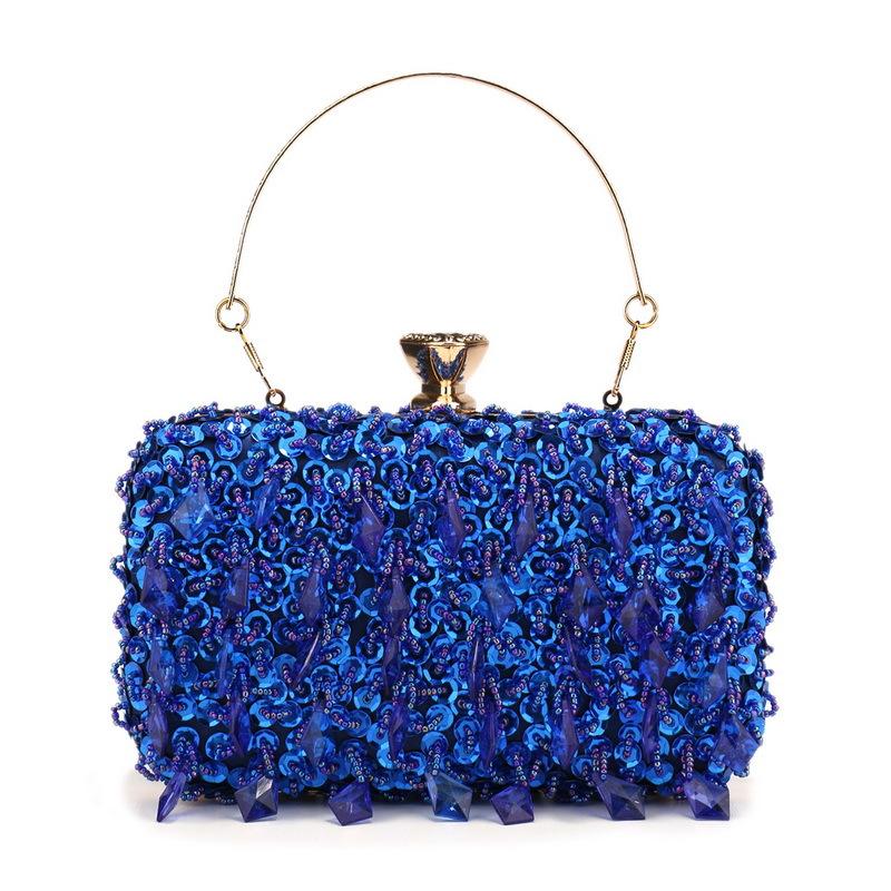 

Fashion Versatile Ball Dinner Bag Style Light Luxury Handmade Embroidered Clutch Bag Dress with Exquisite Clutch синий