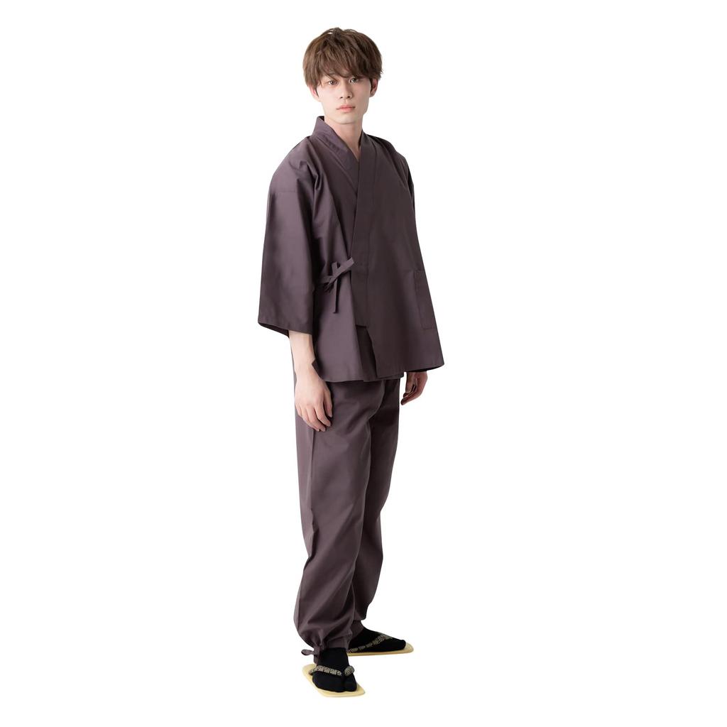 Samue Size Perfect Gift for Day or Respect for the Aged Day [KIMONOMACHI] Men's Kimono, Year-Round, Brown, L, Father's
