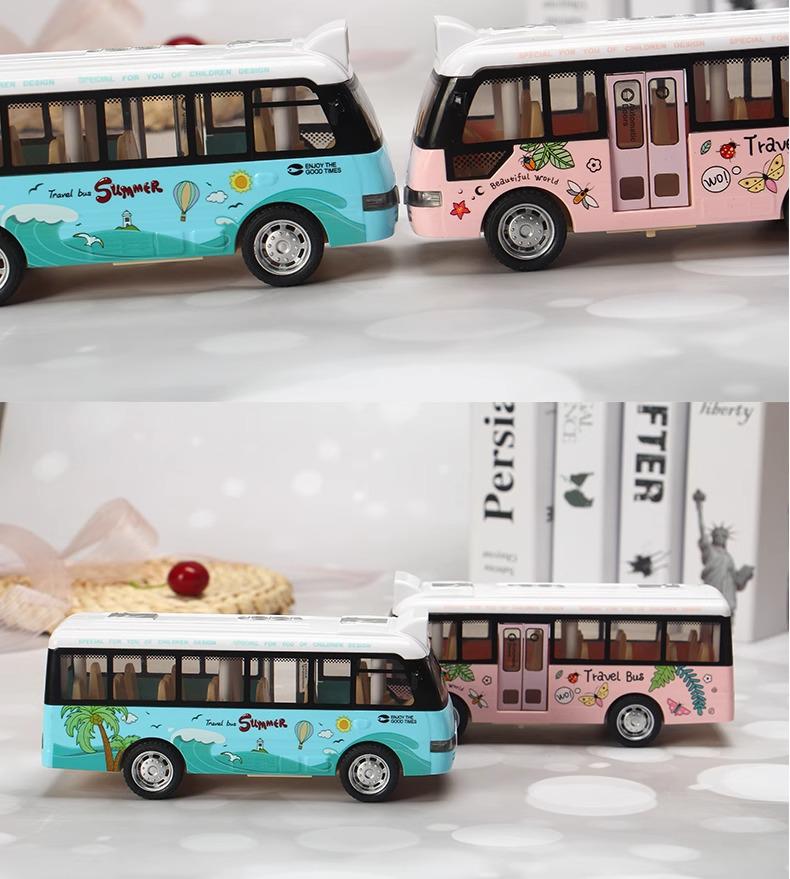 Children's Double-Decker Bus Toy: Convertible Police/Sightseeing Model with Openable Doors, Sound, Light & Inertial Motion