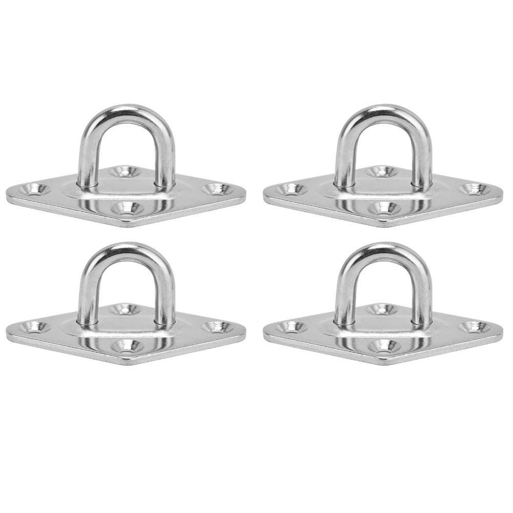4 PCS 304 Stainless Steel Heavy Duty Hammock Hanging Kit Rhombus Includes Screw Bolts Ceiling Hook for Swing Chairs