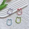 Hand-Painted Double-Sided Lucky Cat Keychain with Heart Snap Hook