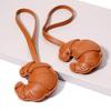 Handmade Leather Croissant Women'S Bag Charm Keychain - Cute Food Backpack Pendant Couple Friend Jewelry Gift