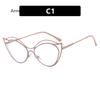 Fashion Women Metal Anti Blue Rays Glasses Cat Eye Computer Goggles Big Frame Eyeglasses Vision Care Blue Light Blocking Eyewear