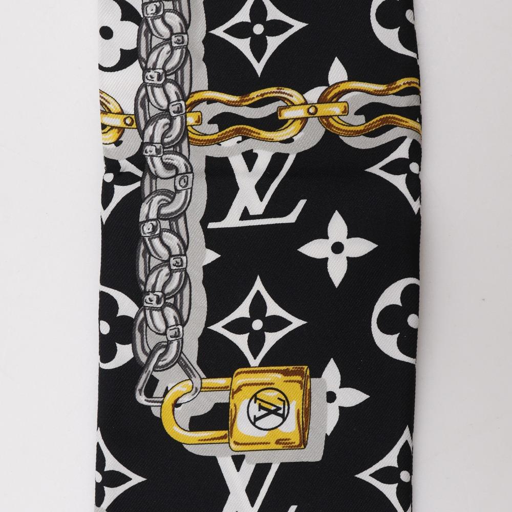 Louis Vuitton Bando Monogram Schal M78656 Confidential weiß/gold Seide Damen Gebraucht