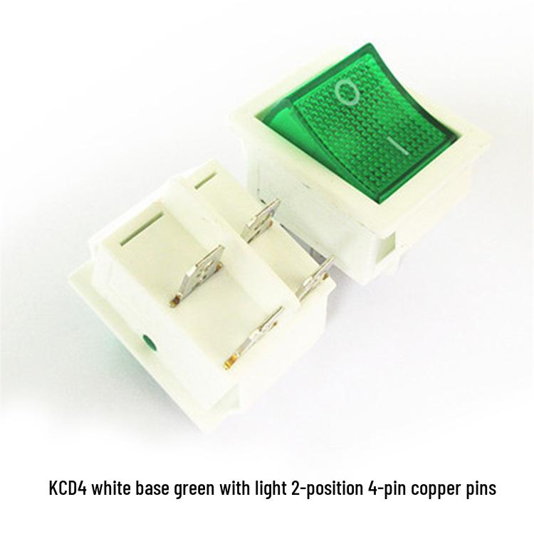 Rocker Power Reset Switch, 16A 250V, 4/6-Pin, 2/3-Position with Light, KCD4 Boat Shape