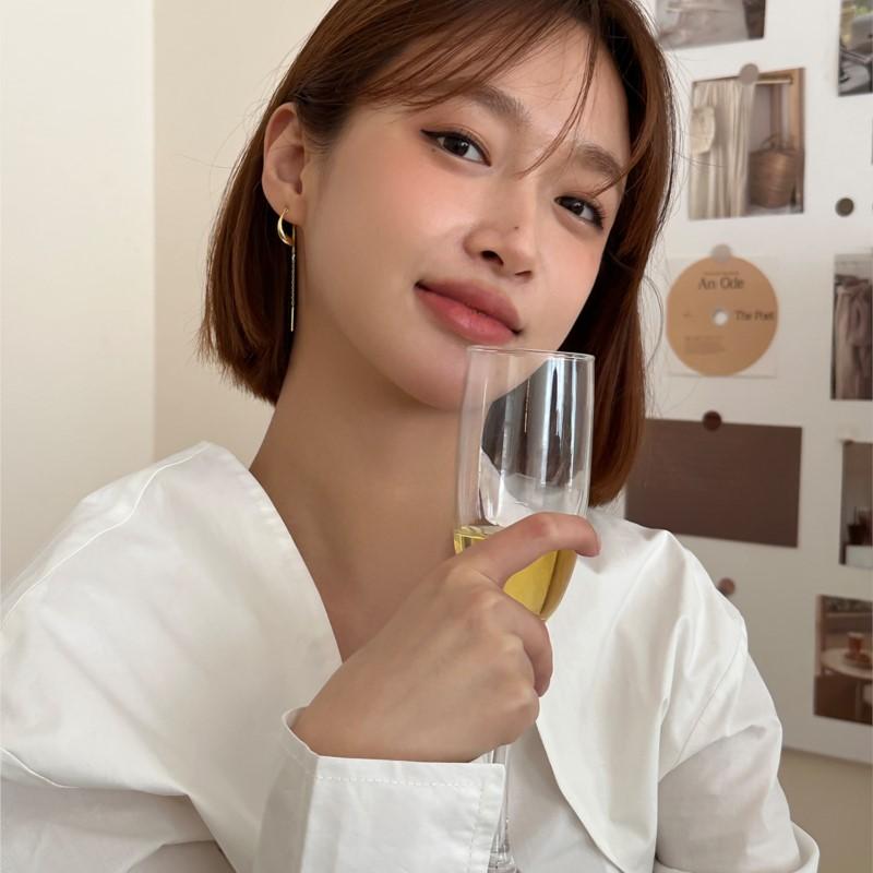 ANENJERY Cercei cu lanț cu picătură de apă cu ciucuri pentru femei Bijuterii simple pentru petreceri Cadouri