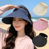 Folding Headband Sun Visor Hat Wide Brim Bucket Hat Trendy Women's Stripe Sun Hat  Summer Outdoor