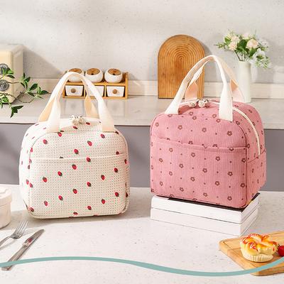 1 Stück Cord Lunchtasche Wärmeisolierung Lunchbox Aufbewahrung Handtasche Multifunktional Kinder Schule Kühltasche Outdoor Geschirr