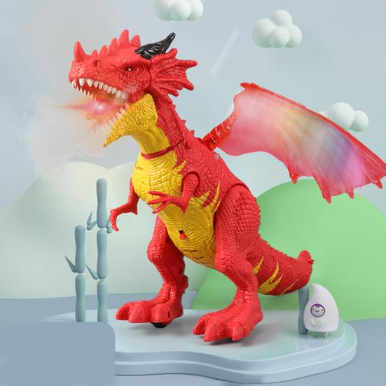 Elektrischer fliegender Drachen für Kinder, Spielzeug mit leuchtenden Augen, brüllendem Sprühen, beweglichen Gelenken, lustiger laufender Drache für Kleinkinder, Actionfigur, Modell für Jungen, perfektes Geschenk