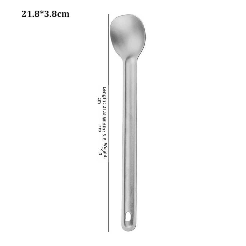 Long Handle Titanium Spoon Fork Portable Picnic Utensils Spoon Fork  Outdoor Travel Supplies