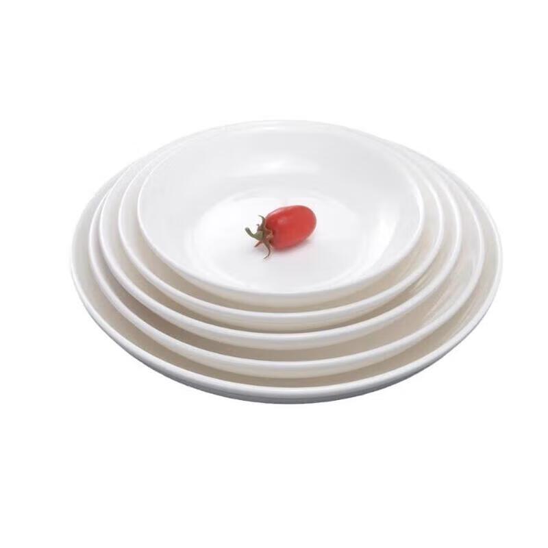 Huiguang Pure White Ceramic Round Deep Plates