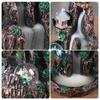 Unique Mountain Water Backflow Incense Burner Holder Home Resin Ornament Craft with LED Ball