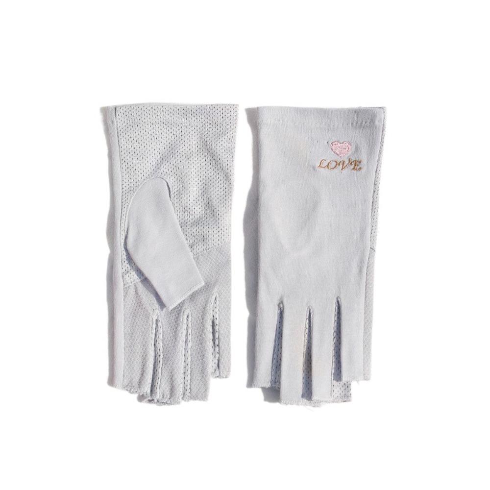 New Half Finger Sunscreen Gloves Breathable UV Protection Manicure Gloves Highly Elastic Riding Driving Gloves Summer