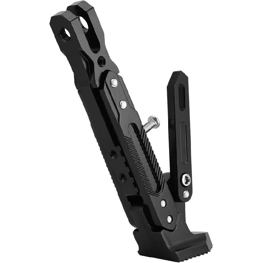 Qiilu Motorcycle Side Stand, Frames and Fittings, Crutches, Motorcycle Accessories, Side Support Bracket for Adjustable CNC Tripod Foot