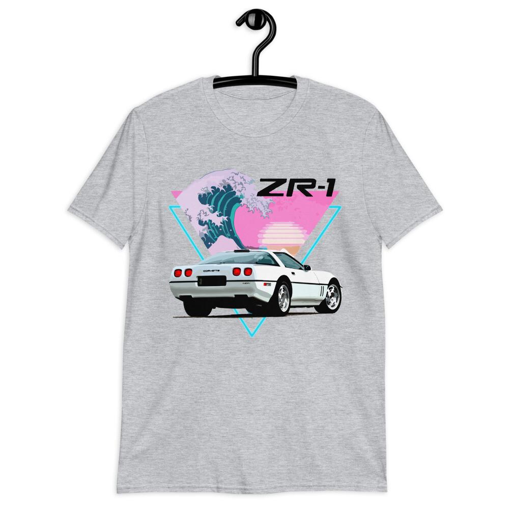 1990 White vette C4 ZR1 Vette Vaporwave Aesthetic Wave ZR-1 T-Shirt M
