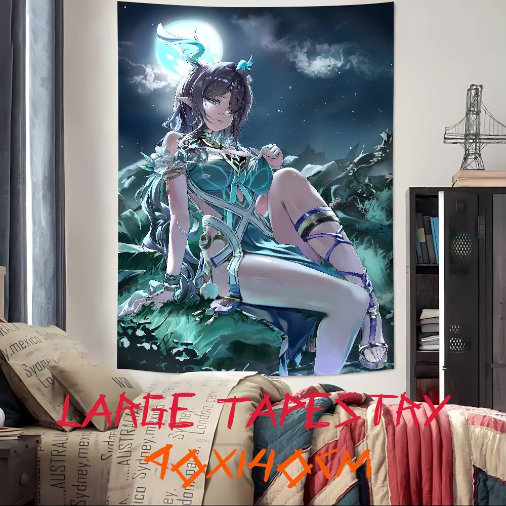 Kawaii Pretty Hot Girl Lauma Cool Video Gaming Tapestry Wall Hanging Art Decoration Aesthetic Background Cloth Birthday Gif