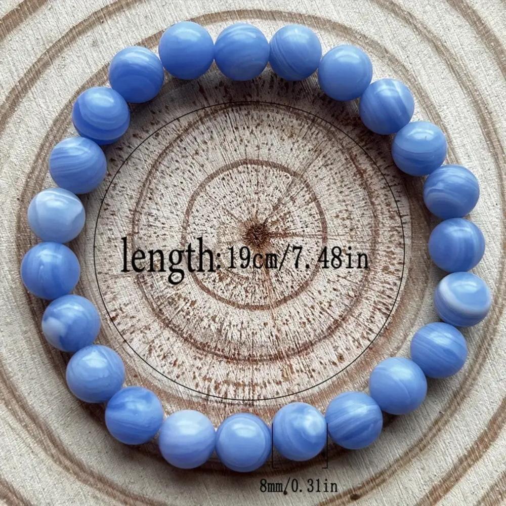Hot Selling Natural Stone Blue Patterned Agate Bracelet, High-end Luxury, Niche Design, Women's Bracelet