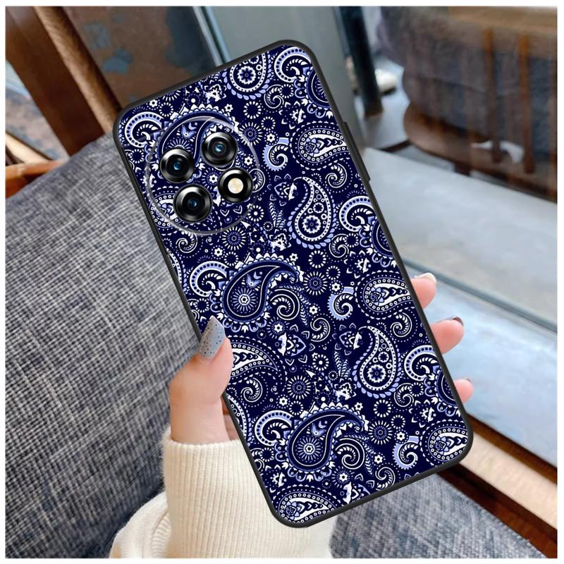 

Blue Bandana Paisley Case For OnePlus 13 15 13R 13T 12 12R 11 9 10 Pro 10T 8T Nord 5 CE 2 3 4 Lite N20 N30 Coque OnePlus Nord CE 3