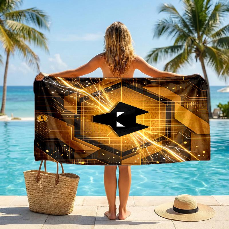 Wolverhampton Wanderers Fußball Strandtuch Weiches Mikrofaser Sommerhandtuch Schnelltrocknend Saugfähiges Handtuch für Strand Schwimmbad Reisen