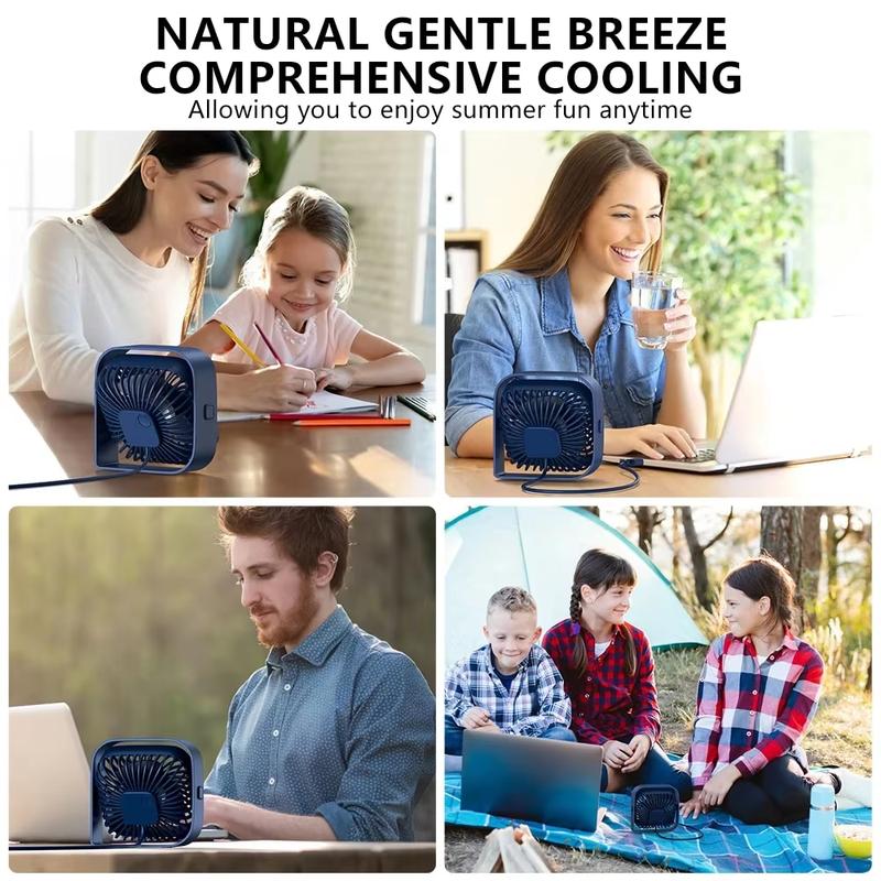 K50 Mini USB Desk Fan 3 Speed Adjustable Silent Cooling Portable Office Desktop Fan USB Powered 4 Colors Home Dorm Tabletop