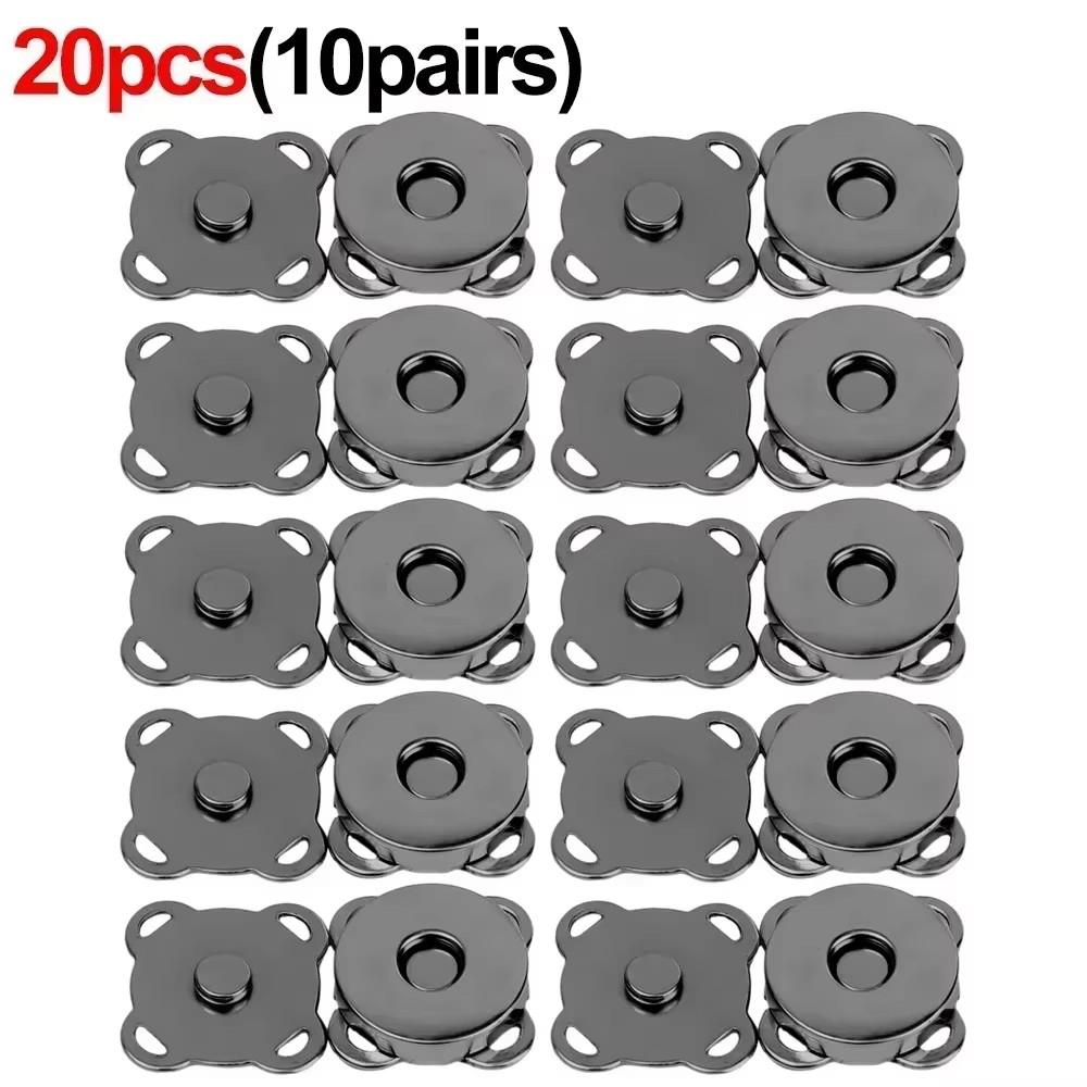 20pcs Metal Snap Magnet Button Magnetic Double Rivet Fastener Clasp Closure Buckle for Clothes Bag DIY Craft Sewing Accessories