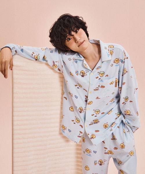 [SPAO] Rilakkuma Bears' Free Time Long Sleeve Pajamas (Light Blue)_SPPPG23U04 [Shipped from Korea] 100% Authentic