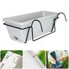 1 Set Balcony Plant Vegetable Flower Planter with Tray and Rack Plastic Garden Simple Rectangular Hanging Long Flower Pot Trough