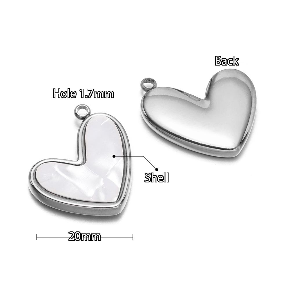 5pcs Stainless Steel Heart Shell Charms Fish Tail Earring Pendant DIY Women Jewelry Making Supplies Wholesale Necklace Findings
