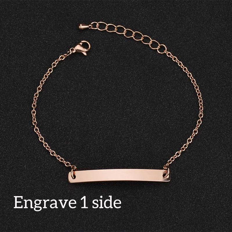 Nextvance Engraving Nameplate Couple Bracelet Stainless Steel Chain Id Tag Bracelets For Lover Valentines Day Gift