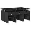 Vidaxl 11-Cz. Garden Furniture Set, With Cushions, Black PE Rattan