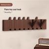 Solid Wood Wall-Mounted Piano Coat Rack with Entryway and Bedroom Hooks