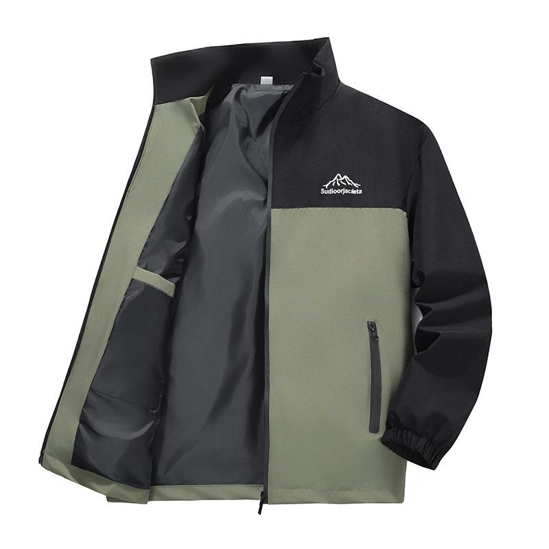 Men's Lightweight Stand Collar Windproof Waterproof Jacket for Spring and Autumn