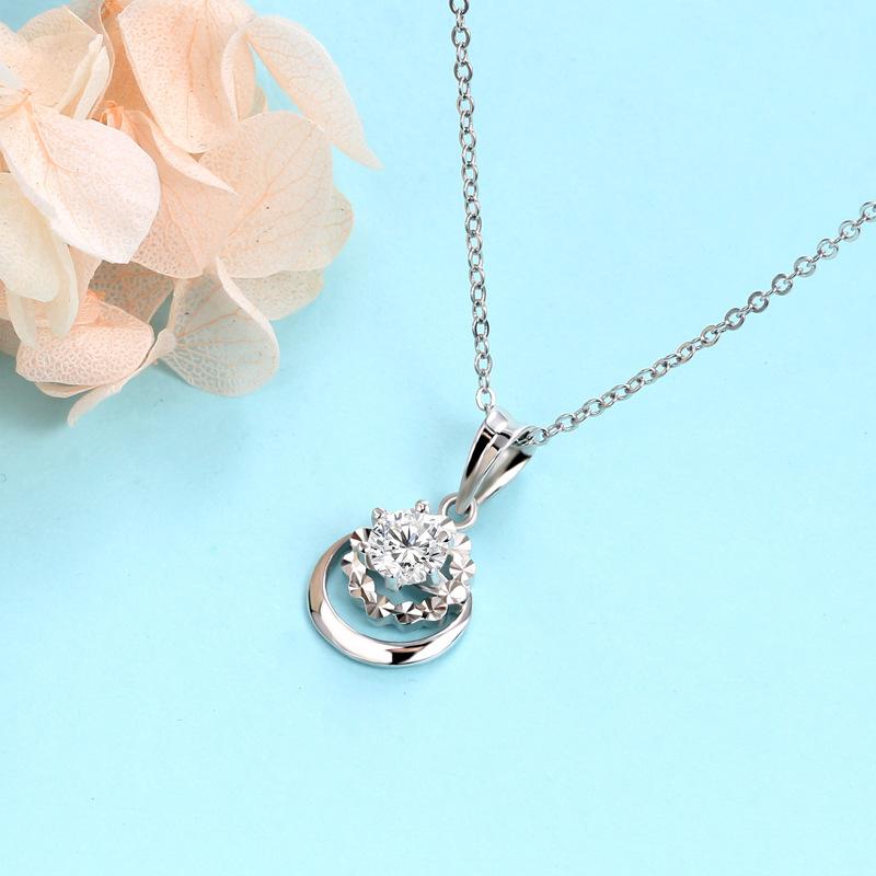 Diamond-encrusted Car Flower Simple Pendant Fashionable Korean Version Light Luxury Niche Design Necklace Female Collarbone Chain Ins