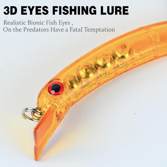 Künstlicher Hartköder Angelköder mit simulierten Fischaugen Realistisch aussehend Helle Farbe