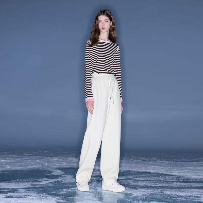 Sancai 2025 Winter Fleece-Lined Loose Straight-Leg Casual Pants for Women