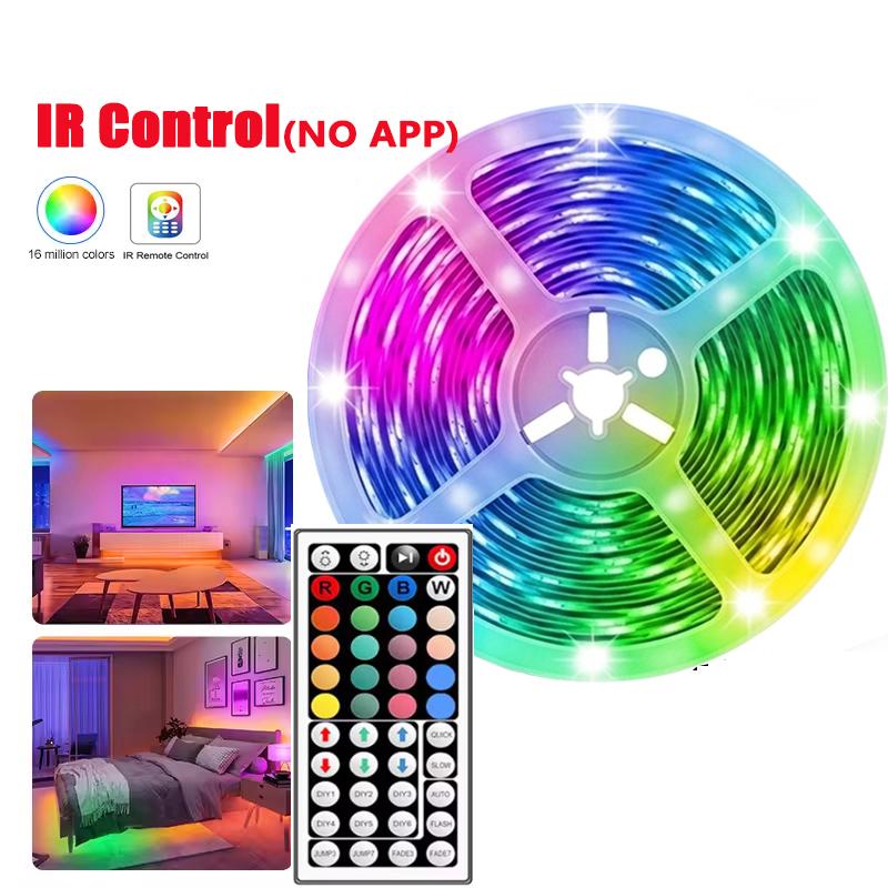 1M Led Lights 5050 for Room Music Sync Multicolor RGB 5V Led Strip Lights Flexible Ribbon for Party Bedroom Decor TV Backlights