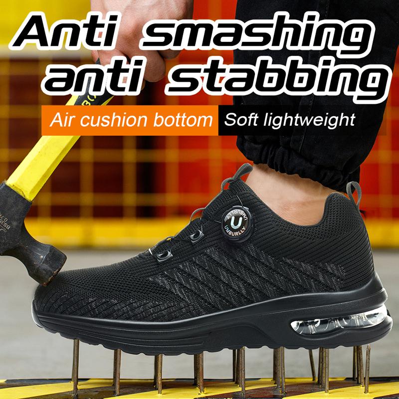Fashion Security Shoes Anti Smashing Anti Puncture Work Shoes Safety Steel Toe Shoes Men Breathable Comfort Protection Shoes