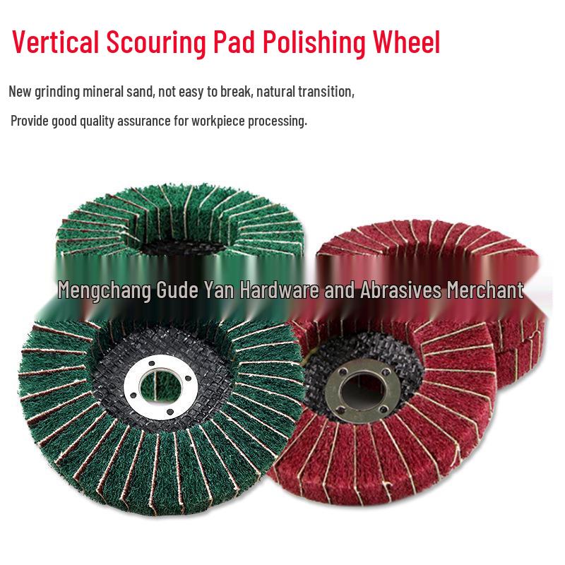 4-Inch Vertical Scouring Pad Wheel for Angle Grinders - Sanding, Polishing & Metal Finishing