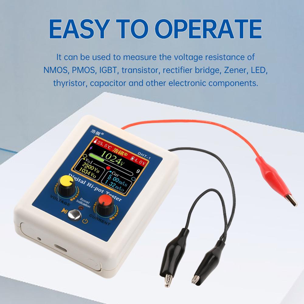 160x128TFT Display Multi-function Digital High Voltage Tester Type-c Interface Voltage Resistance Capacity Transistor Tester 6