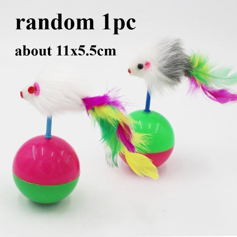 Hot Cage Rat Happy Cat Toy Plush Simulation Color Mouse Fun Cat Ball Fun Cat Fun Pet Supplies