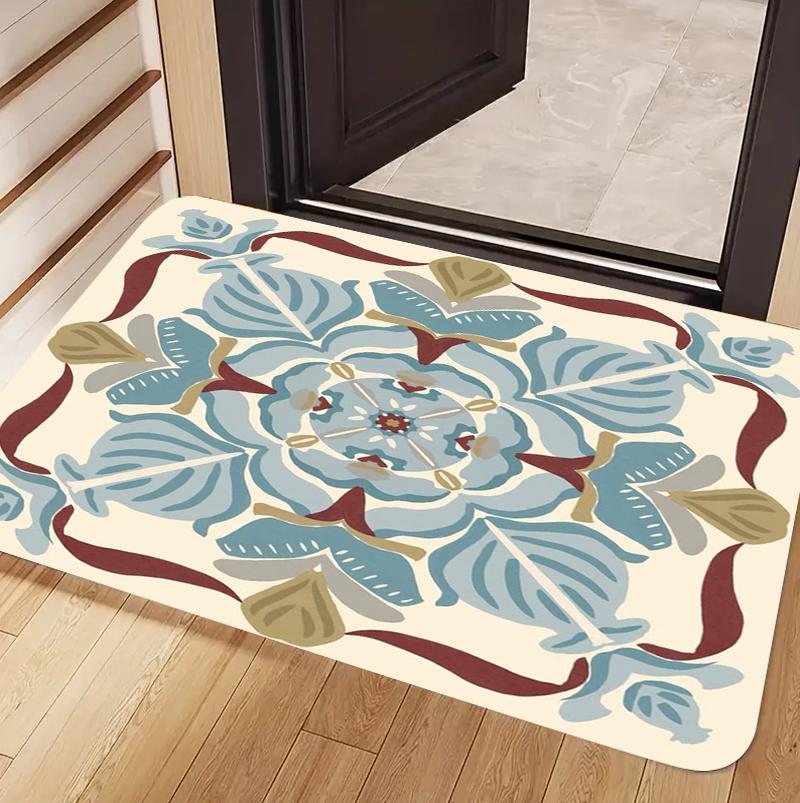 Zerbino Boho Mandala Floreale Stampa Fiore Vintage Antiscivolo Tappetino Ingresso per Porta d'Ingresso Decorazione Casa