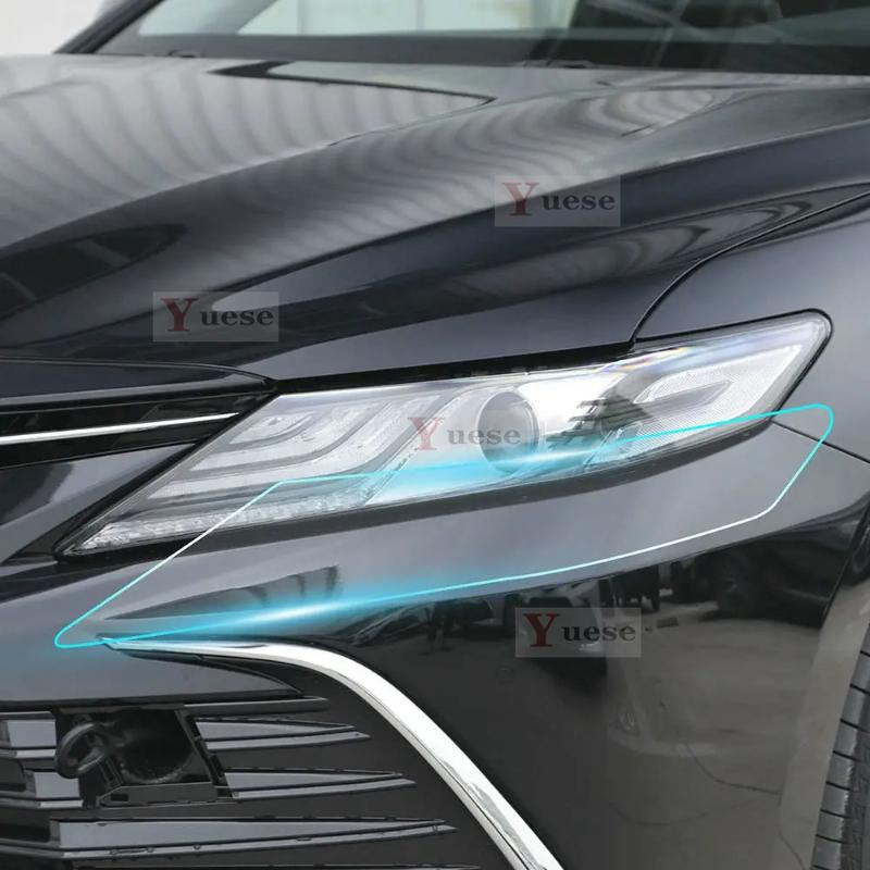 Pour Toyota Camry LE XLE -2024 2 Pièces Film Protecteur de Phare de Voiture Transparent Fumé Noir Autocollant TPU