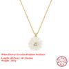 Effie Queen 925 Solid Sterling Silver 14k Gold Flower Shaped Shell Pearl Pendant Necklace Natural Jewelry for Women Party PSN15