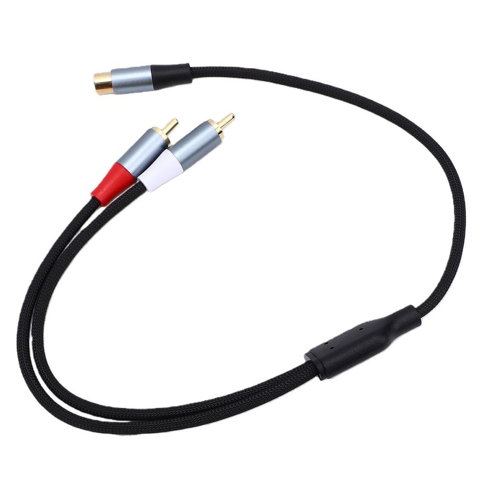 1 Female To 2 Male Y Splitter Cable Stereo Sound Video Splitter Adapter Extension Cord for Subwoofers Speakers Home