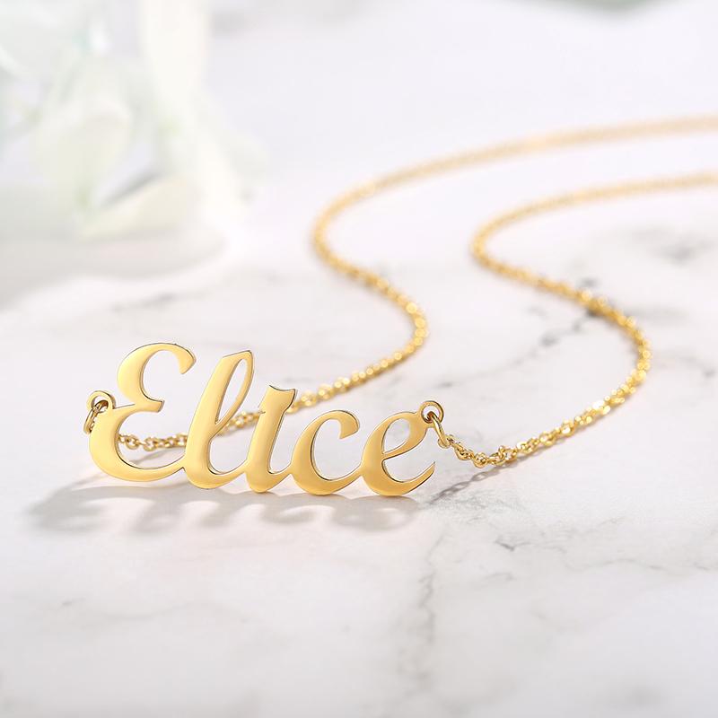 Vnox Personalized Name Necklace Custom Made Any Name Font Stainless Steel Metal Women Jewelry