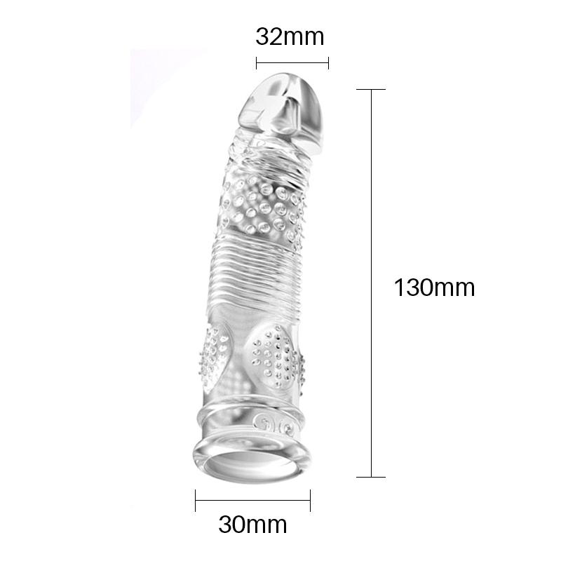 Crystal Condoms Penis For Men Couple Extender Sleeve Enlargement Silicone Condom